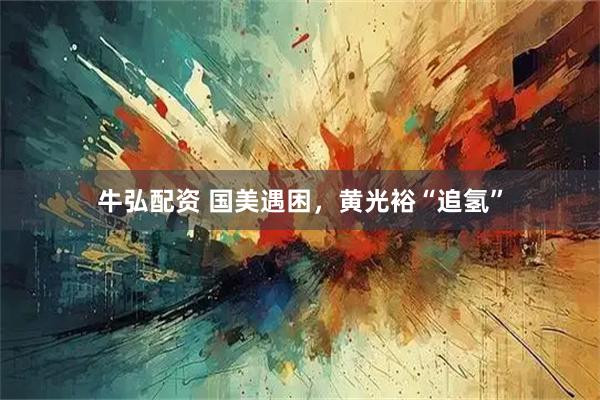 牛弘配资 国美遇困，黄光裕“追氢”