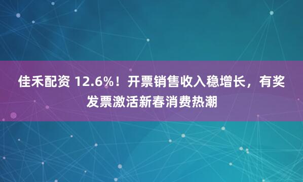 佳禾配资 12.6%！开票销售收入稳增长，有奖发票激活新春消费热潮